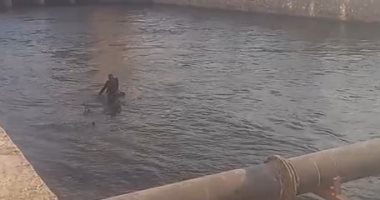 شاهد لحظات انتظار أهالي القنطرة لاستخراج غريق مسن بكفر الشيخ.. مباشر