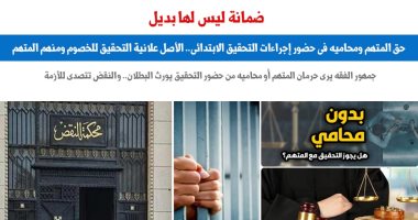 حق المتهم ومحاميه فى حضور إجراءات التحقيق الابتدائى.. برلمانى