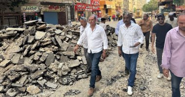 محافظة الجيزة تبدأ تطوير شارع الدكتور لاشين فى حى الهرم تمهيدًا لرصفه