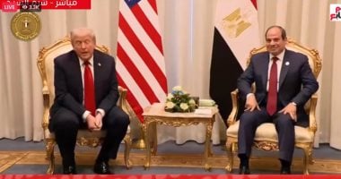 الرئيس السيسى يستقبل نظيره الأمريكى ترامب بمطار شرم الشيخ الدولي.. فيديو