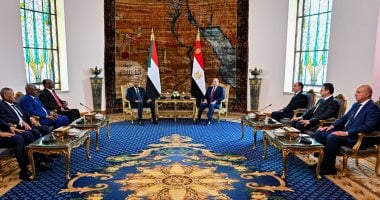 الرئيس السيسى يستقبل رئيس مجلس السيادة الانتقالى لجمهورية السودان.. ويشيد بتطور العلاقات بين البلدين.. البرهان يقدر الدعم المصرى المتواصل.. والقاهرة والخرطوم تجددان رفضهما لأى إجراءات أحادية على النيل الأزرق