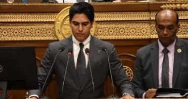 النائب أحمد أبو هشيمة يؤدى اليمين بالجلسة الافتتاحية لمجلس الشيوخ