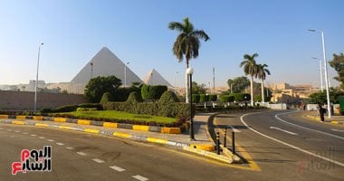 مساحات خضراء وإنارات.. محيط المتحف المصرى الكبير يتزين قبل الافتتاح "صور"