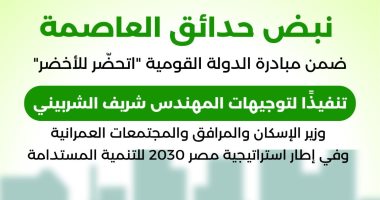 إطلاق فاعلية بعنوان "نبض حدائق العاصمة" ضمن مبادرة "اتحضّر للأخضر".. الجمعة 