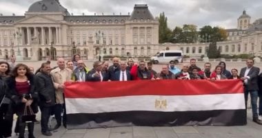 بالأعلام والهتافات.. طيور مصر المهاجرة تحتفى بزيارة الرئيس السيسى إلى بروكسل.. توافد أبناء الجاليات المصرية من جميع أنحاء أوروبا على العاصمة البلجيكية.. ويؤكدون: حضورنا يعكس التفافنا حول القيادة المصرية.. صور