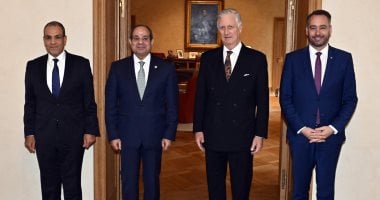 القصر الملكي البلجيكي يبرز استقبال الملك فيليب للرئيس السيسي.. صور