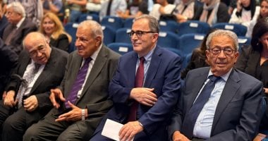 إبراهيم محلب وعمرو موسى وحسين فهمى فى احتفالية عيد ميلاد مجدى يعقوب