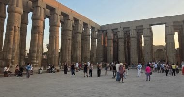 الإقبال السياحى المميز فى معبد الأقصر