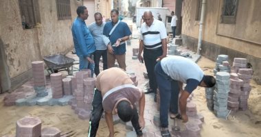 الانتهاء من رصف طريق قرية محلة موسى وتركيب الانترلوك وزراعة الأشجار بالبرلس