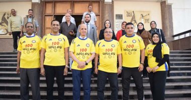 رئيس جامعة بنى سويف يفتتح فعاليات مبادرة 100 يوم رياضة