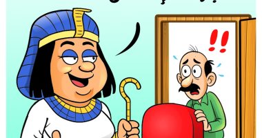 احتفال المصريين بافتتاح المتحف المصري الكبير في كاريكاتير اليوم السابع