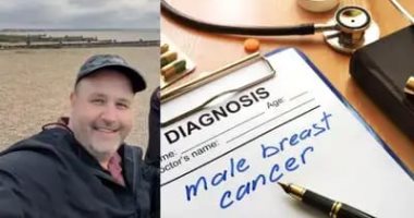 رجل أمريكى يشخص بسرطان الثدي العدواني بعد تجاهل الأعراض رجل أمريكى يشخص بسرطان الثدي العدواني بعد تجاهل الأعراض