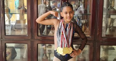 مريم أحمد عادل تحصد الميدالية الذهبية فى بطولة كأس مصر للجمباز الأيروبك