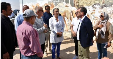 محافظ الأقصر والسفير الفرنسى يتفقدان مشروع تجميل نجع الملقطة بالقرنة