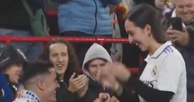 ليفربول ضد الريال.. مشجع مدريدى يتقدم للزواج من صديقته وتوافق بمدرجات أنفيلد