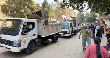 رفع 450 حالة إشغال للباعة المفترشين للطريق العام خلال حملة بالعمرانية