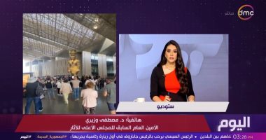 مصطفى وزيرى لـ اليوم: المتحف الكبير شهد حضور أكثر من 20 ألف زائر اليوم الأول