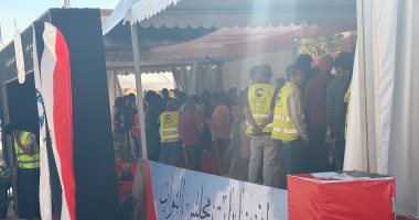 اصطفاف الشباب بلجان الشيخ زايد للتصويت بانتخابات مجلس النواب