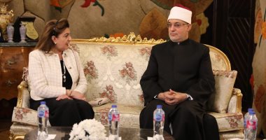 رئيس جامعة مصر للعلوم والتكنولوجيا تستقبل مفتي الجمهورية