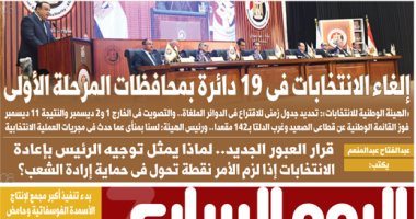 إلغاء الانتخابات فى 19 دائرة بمحافظات المرحلة الأولى.. غدا بـ"اليوم السابع"