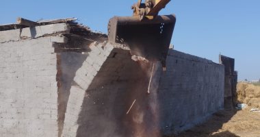 إزالة 4 حالات بناء مخالف على الأراضى الزراعية جنوب بورسعيد
