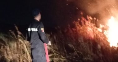 حريق بمزرعة الصرف الصحي بالكولا سوهاج دون إصابات.. صور