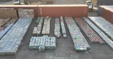 إحباط تهريب شحنة بـ100 مليون جنيه داخل حاويتين بميناء بحري.. صور