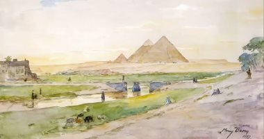 لوحات الأجانب فى مصر.. الأهرامات الثلاثة لهنرى بيكون