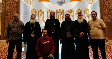 رهبان دير مارجرجس بالأقصر يشاركون في قداس ترقية الأنبا يوأنس و4 أساقفة آخرين