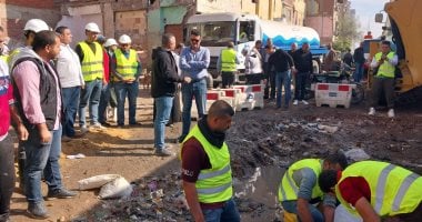 رئيس مياه القليوبية يتابع إصلاح عطل خط 450 مم بالخصوص ويوجه بسرعة إعادة ضخ المياه