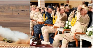 وزير الدفاع يشهد تنفيذ الرماية الصاروخية لقوات الدفاع الجوى