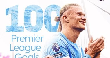 هالاند أسرع لاعب فى تاريخ الدورى الإنجليزى يصل إلى 100 هدف