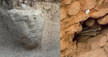 اكتشاف وجه بشرى منحوت على قاعدة عمود من العصر الحجرى فى تركيا