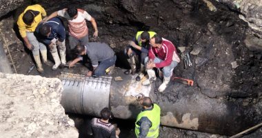 الجيزة تعلن عودة المياه بعد إصلاح كسر خط قطر 1000 مم.. فيديو