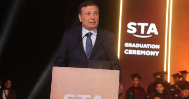 علاء فاروق وزير الزراعة فى حفل التخرج السنوي لأكاديمية السويدي للتعليم الفني