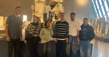 زيارة علمية لطلاب هندسة كفر الشيخ للمتحف المصري الكبير والأهرامات.. صور