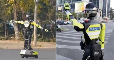 روبوت بالذكاء الاصطناعى ينظم المرور فى شوارع الصين