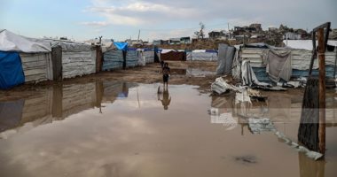 نازحون فى غزة يواجهون الغرق بعد هطول أمطار غزيرة