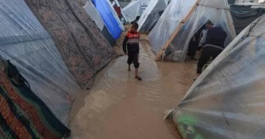 غرق الخيام فى قطاع غزة