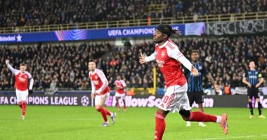 مادويكي يحتفل بهدفه ضد كلوب بروج