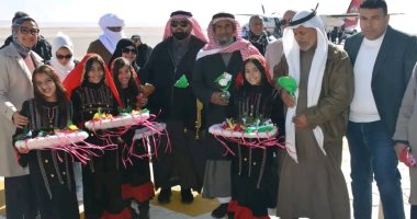 استقبال الوفود المشاركة مهرجان الرياضات التراثية بالوادي الجديد