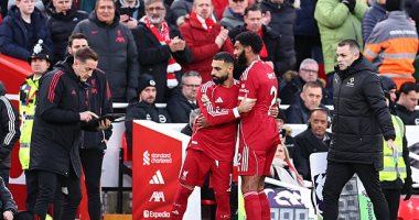 محمد صلاح لحظة مشاركته في مباراة ليفربول وبرايتون