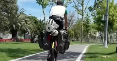 فرنسى يقطع 18ألف كيلو متر بالدراجة من فرنسا للصين دعما لمرضى داء لايم