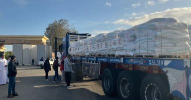 انطلاق قافلة مساعدات إنسانية تضم 184 شاحنة من معبر رفح إلى غزة عبر كرم أبو سالم