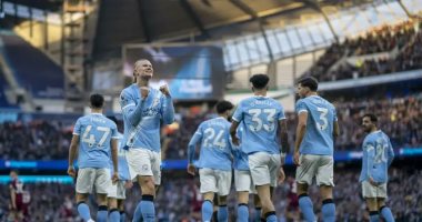 مانشستر سيتي يحتفل بالهدف في مرمى وست هام