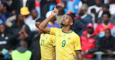 جانب من مباراة جنوب أفريقيا ضد أنجولا