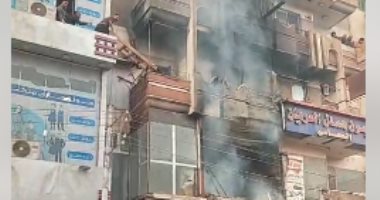 حريق هائل بعمارة سكنية فى طهطا