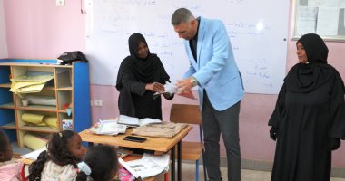 محافظ أسوان يكافئ مديرة مدرسة لاهتمامها بمستوى النظافة