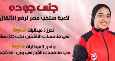 في الكورة : جني جودة تحصد 6 ذهبيات بالبطولة العربية للأثقال وشمس محمد 3 فضيات و3برونزيات 