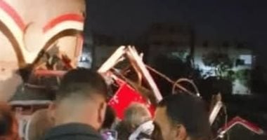 قطار منوف بنها يصدم سيارة أثناء مرورها من مكان غير مخصص للعبور بدون إصابات